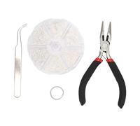 ANKROYU Jump Rings Jewelry Making Kit with Pliers Tweezers 970 Pieces Assorted Size Sturdy Alloy Steel Open Jump Rings for DIY Crafts Necklace Bracelet Repair (Silver)