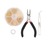 ANKROYU Jump Rings Jewelry Making Kit with Pliers Tweezers 970 Pieces Assorted Size Sturdy Alloy Steel Open Jump Rings for DIY Crafts Necklace Bracelet Repair (Gold)