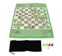 ANKROYU Ladder Board Game Flying Chess Set Foldable Portable Travel Board Game For Family With Plastic Chess Pieces Non Woven Fabric Board 60x45cm Includes 4 Pieces 1 Dice Storage