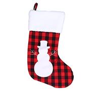 ANKROYU Large Christmas Stocking Gift Bags Festive Holiday Decorations Cute Snowflake Deer Designs Spacious Interior For Christmas Tree Fireplace Decor Polyester Material 45cm Red (Snowman)