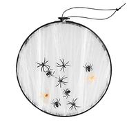 ANKROYU Large DIY Spider Web Halloween Decoration Cloth Hanging Ornaments for Indoor Outdoor Party Decor Scary Spider Pattern Haunted House Bar School Office 30cm 11.8in (Style 2 (without bow))