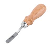 ANKROYU Leather Working Wide Edge Beveler Skiving Trimming Tool Professional Grade High Speed Steel Blade Solid Wood Handle Leather Craft Tool for Leather Craft Professionals and A
