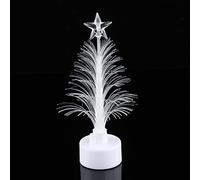 ANKROYU LED Fiber Optic Christmas Tree Lamp Colorful Mini Nightlight Rainbow Effect Decoration for Festive Home Office Desktop Decor Plastic Material 10cm Height