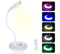 ANKROYU LED Table Reading Light, RGB Symphony Touch Dimming Eye Protection Desktop Supplies with Multicolour Night Lights for Study, Work, Reading