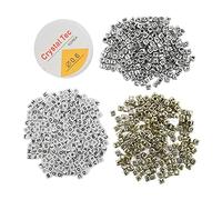 ANKROYU Letter Beads Alphabet Beads Plastic Craft Beads Premium Durable Material for DIY Jewelry Making Necklaces Bracelets 600 Pieces White Gold Silver Color with Fish Wire