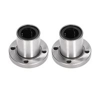 ANKROYU Linear Motion Bearing Kit 2Pcs Round Flange Ball Bearing Set High Precision Low Friction Smooth Operation for Industrial Machinery CNC Equipment Made of Durable Bearing Ste (LMF25UU)