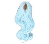 ANKROYU Long Curly Doll Wig Soft Silk Central Parting Artificial Hair For 1/3 Head Circumference Ball Jointed Dolls SD DZ DD DOD Types (Blue)
