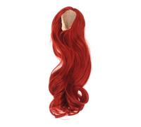 ANKROYU Long Curly Doll Wig Soft Silk Central Parting Artificial Hair For 1/3 Head Circumference Ball Jointed Dolls SD DZ DD DOD Types (Red)