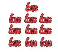 ANKROYU Love Embroidered Iron On Patches 10Pcs DIY Craft Embellishment for Clothing Bags Hats Cotton Fabric Decorative Applique 6cm x 5.3cm