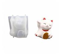 ANKROYU Lucky Cat Silicone Mold for Resin Art, Candles & Soap Making - 3D Animal Shape Epoxy Casting Mould for Keychains, Pendants, Home Decor DIY Craft