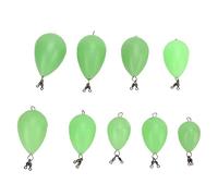 ANKROYU Luminous Fish Float, Egg Shaped Float with Throwing Aid, Night Fishing Accessory for Dark Fields, Low Disturbance Weak Light, Set 9 Pieces with Varied Weights Compact
