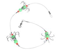 ANKROYU Luminous Squid Hook, 56 cm Carbon Steel Triple Hook Rig with Coating, Night Fishing Tackle for Octopus Squid, 43 g Lightweight Design