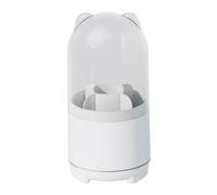 ANKROYU Makeup Brush Holder with Lid Rotating Storage Container Cosmetics Organizer for Eyebrow Pencil Lipstick