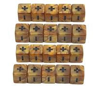 ANKROYU Math Operation Dice Set 20PCS Plastic Educational For Infant Learning Mathematics Engraved Plus Minus Signs 16mm Durable Teaching Props Classroom Homeschool (Golden Gradient)