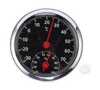 ANKROYU Mechanical Car Thermometer Hygrometer No Battery Required High Accuracy Temperature Humidity Meter for Indoor Outdoor Use Aluminum Alloy Round Dial Easy Read Wall Mountable