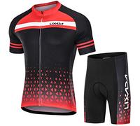 ANKROYU Men Cycling Jersey Set Quick Dry Breathable Short Sleeve with 3D Padded Shorts Professional Cycling Outfit for Road Bike Mountain Bike Riders 80 Polyester 20 Spandex (S)