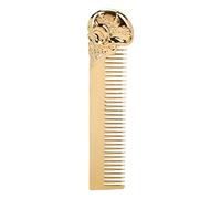 ANKROYU Men Pocket Beard Comb, Stainless Steel Mustache Comb, Home Salon Men Beard Comb, Wide Teeth Comb with Handle Styling Tool, Suitable for Fine or Thin Hair(A)