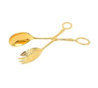 ANKROYU Metal Salad Spoon Scissor Tongs Elegant European Style Multifunctional Serving Clip for Cake Bread Fruits Home Kitchen Party Buffet Zinc Alloy (Gold)