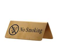 ANKROYU Metal Table Top Sign Elegant Gold Stainless Steel Double Sided Tabletop Display Sign with Tent Shape Design for Wedding Party Restaurant Cafe Hotel Bar Decoration 12x5.3cm (No Smoking)