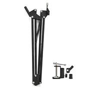 ANKROYU Microphone Stand Desktop Folding Telescopic Live Metal Stable Universal Microphone Bracket High Hardness Black Painted Metal All Steel Screw Hinge Strong Adjustable Threaded