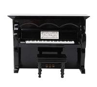 ANKROYU Miniature Piano Model, Miniature Furniture Black Piano, Miniature Wooden Piano Model, Grand Piano Model Replica, Piano Music Box for Craft Home Decor Desktop