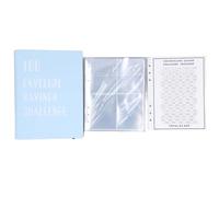 ANKROYU Money Saving A5 Budget Planner with 100 Envelopes 25 Sheets Cash Organizer for Family Savings Challenge and Financial Goal Tracking Transparent PP PVC (Blue)