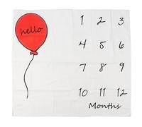 ANKROYU Monthly Blanket Soft Photography Backdrop Time Balloon Growth Chart Blanket for Newborn Infants Polyester Fabric 100 x 100cm 39.4 x 39.4 Inches with 2 Back Clips and 2 Spik