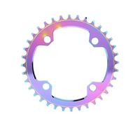 ANKROYU Mountain Bike Chain Ring 32T 34T 36T 38T Single Speed Bicycle Chainring Alloy Narrow Wide Tooth Durable Lightweight Easy Install Colorful 104BCD for Road Bike Cycling (32t)