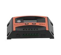 ANKROYU MPPT Solar Charge Controller 12V 24V Auto Dual USB Port LED Display Solar Panel Regulator Battery Charger for RV Marine Off Grid Systems Black Orange 6.6x3.6x1.6in (60A)