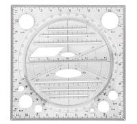 ANKROYU Multi Function Drawing Ruler Acrylic Art Design Woodworking Template Ruler Carpenter Tool Professional Precision Measuring Instrument for Artists Designers Woodworkers Stud