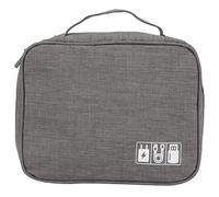 ANKROYU Multifunction Storage Bag Electronic Accessories Organizer Cable Cord USB Drive Holder Travel Case Cationic Fabric Black 24.5x18.5x10cm for Office Travel (Gray)