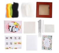 ANKROYU Needle Felting Kit for Beginners Wool Felting Supplies DIY Craft Set with Photo Frame Wool Material Safe Easy to Use for Adults Home Decor Gifts (215# Balloon Panda)