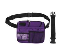 ANKROYU Nurse Fanny Pack Waist Pouch Multi Compartment Portable Storage Bag for Medical Supplies Adjustable Waist Belt Durable Oxford Cloth for Nurses Doctors Electricians (Black) (Purple)