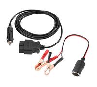 ANKROYU OBD II Memory Saver 12V Emergency Power Supply Cable with Clip for Vehicle ECU Preserves Codes Settings During Battery Replacement ABS Black 9.1oz