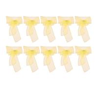 ANKROYU Organza Banquet Chair Sash Elegant Wedding Party Decoration Chair Bows Sashes for Weddings Banquets 270cm 17cm 10Pcs (Red) (Light purple) (Rosy) (Bright Yellow)