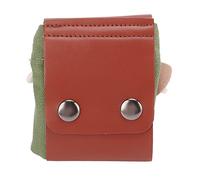 ANKROYU Outdoor Foraging Bags Premium PU Leather Canvas Fruit Picking Pouch Camping Waist Hanging Tool Bag for Hiking Beach Traveling (Black) (Green)