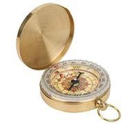 ANKROYU Outdoor Metal Luminous Compass Pocket Watch with Flip Cover Accurate Navigation Tool for Camping Hiking Golden Copper 50x16mm
