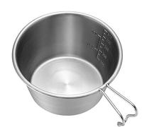 ANKROYU Outdoor Stainless Steel Camping Bowl Cup Portable Tableware Wide Mouth Pot with Handle Durable Lightweight for Camping Hiking Picnic Backpacking 304 Stainless Steel 500ml