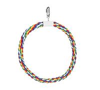 ANKROYU Parrot Climbing Ring Cotton Rope Swing Chew Colorful Bird Perch with Iron Wire Support Soft Cotton Rope Construction Durable Chew Design for Small Medium Parrots Cage Acces