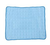 ANKROYU Pet Cooling Mat Breathable Folding Reusable Summer Self Cooling Cushion for Dogs Cats Large Size Cold Cloth Washed Cotton Mesh Cloth (Blue)