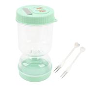 ANKROYU Pickle Jar Plastic Large Capacity With Juice Separator Wet Dry Food Storage Container for Vegetables Fruits Kimchi Kitchen Essential 9x18x9cm Includes 2 Forks