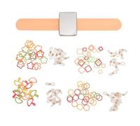 ANKROYU Pin Holder Wristband Convenient Wrist Sewing Pincushion Needle Cushion Bracelet with Strong Magnetism for Crafting Quilting Sewing Projects Rubber Metal Material 1 Set (Orange)