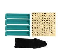 ANKROYU Plastic Alphabet Spelling Game Educational Learning with 100 Letter Tiles and 4 Stands for Family Travel Classroom Interactive Word Building Activity