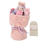 ANKROYU Plush Bouquet Cute Rabbit Figure Stuffed Doll Soft Comfortable Unique Gift for Birthday Valentine Day Wedding Mom Wife Girlfriend Daughter Home Decoration 18x31cm (Pink)