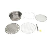 ANKROYU Portable Round Barbecue Charcoal Grill Compact Lightweight Outdoor Cooking Stove with Baking Accessories for Camping Picnic Backyard Garden Parties