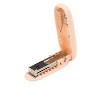 ANKROYU Portable Stapler Mini Stapler Foldable Stapler Effort Saving Lever Structure Compact Round Shape for Office School 4Pcs ABS Material 8.6x2.9x2cm (Roseate)