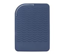 ANKROYU Premium Heat Silicone Mat with Anti Skid Corrugated Design for Kitchen Countertops Dining Tables and Hot Tools Protection Large Size Flexible Thermal Insulation Pad (Blue)