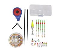 ANKROYU Premium Ice Fishing Rod Kit Portable Durable Ice Fishing Pole Combo with Sharp Hooks 100m Fishing Line Storage Box for Winter Fishing in Lakes Rivers (Blue)