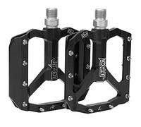ANKROYU Premium Mountain Bike Pedals Aluminum Alloy Bearing Bicycle Pedals Non Slip Platform Pedals with Extended Spikes for Mountain Biking Road Cycling Commuting Black Red Silve (Black)