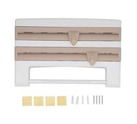 ANKROYU Premium Plastic Wrap Storage Rack Cling Film Dispenser with Cutter Multifunctional Kitchen Organizer for Foil Paper Towels Garbage Bags Storage Space Saver Durable ABS Mate (Khaki)